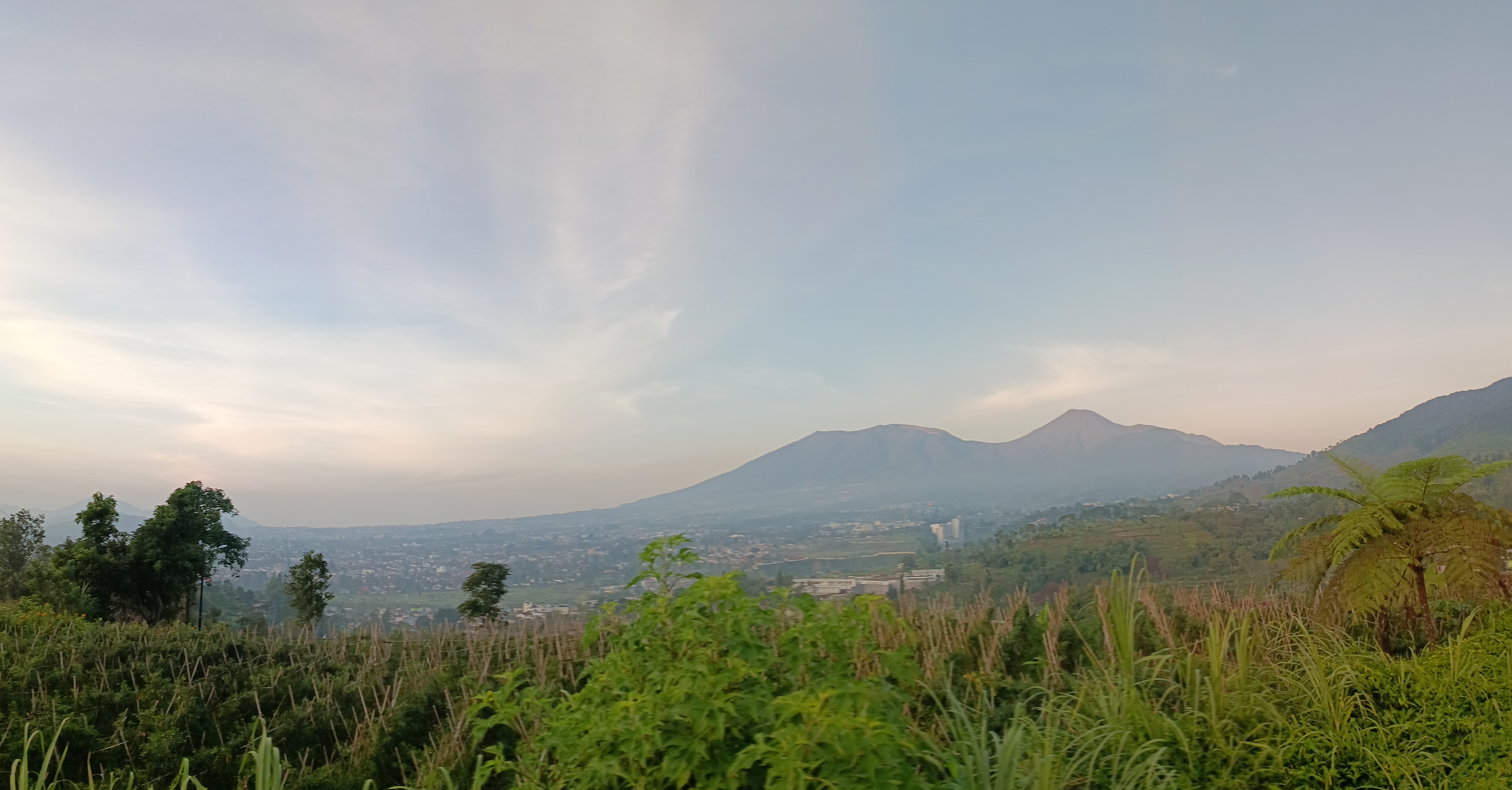 A mountain view in Bogor during the morning